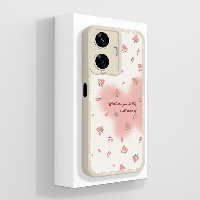 Красивые чехлы для телефона в форме сердца любви для Realme C55 C35 C25 C20 C15 C11 C21Y C25Y Мягкий жидкий силиконовый бампер Противоударный защитный чехол для Realme Casing