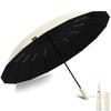 Folding Umbrella Sturdy 16 For Both Sunny and Rainy Auto Folding Large Size Strong Wind Super Water Heavy Rain UV Light Heat UV Folding Convenient To