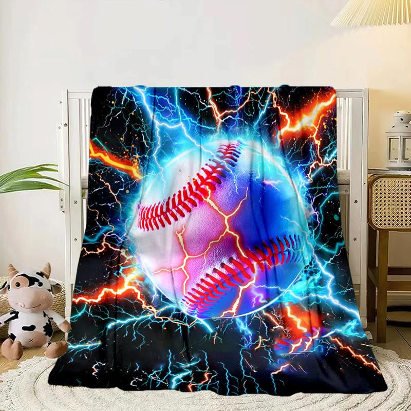 Soccer Ball Bursting Through Blanket Flannel Blanket for bed, sofa, Camping, Hiking, Picnic Essentials, gift for family Fan gifts