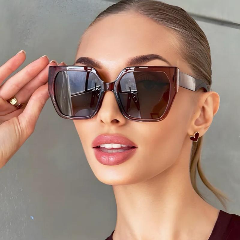 Protective Glasses 2pcs Large Frame Polygon Sunglasses Fashion Simple Design Sun Glasses Popular Shades Multi Color Lens Eyewear