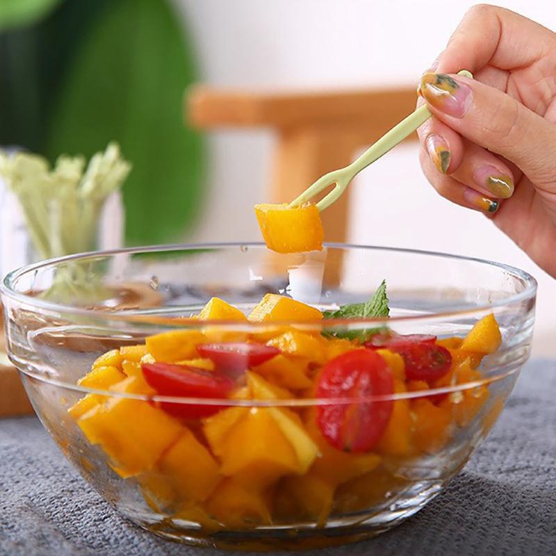 50 шт. мультяшные пластиковые вилки для фруктов зубочистки ланч-боксы для детей на день рождения закуски торт десерт выбор вилки