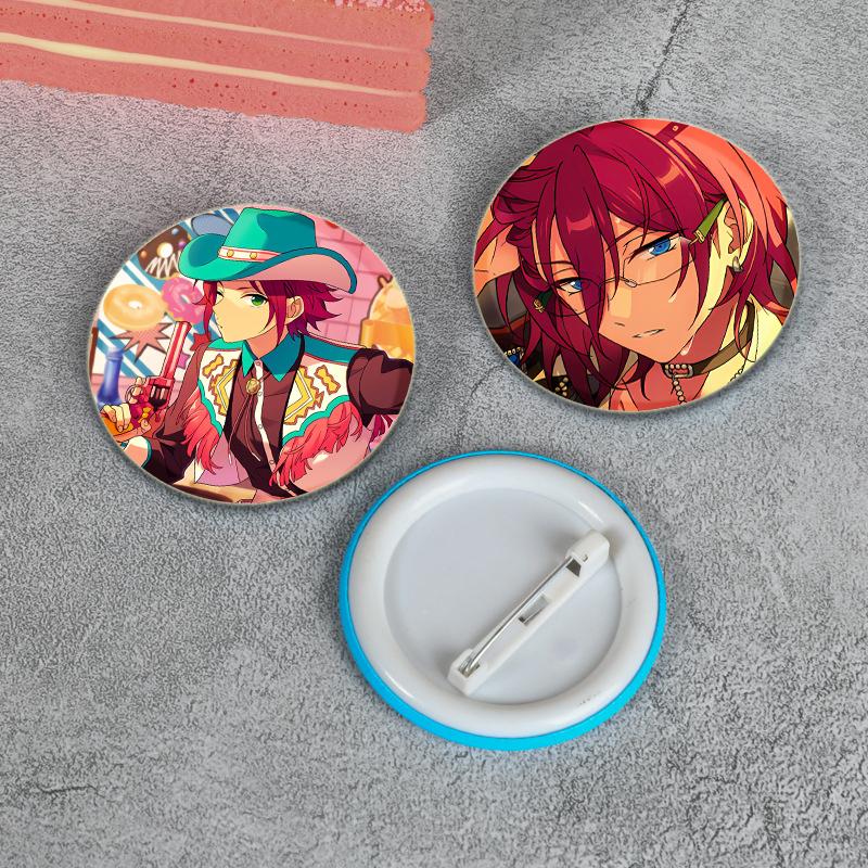 32/44/58mm Anime Collection Ensemble Stars Tinplate Pin Round Cartoon Snap-in Brooches for Backpack Accessories Badge Handmade Decoration