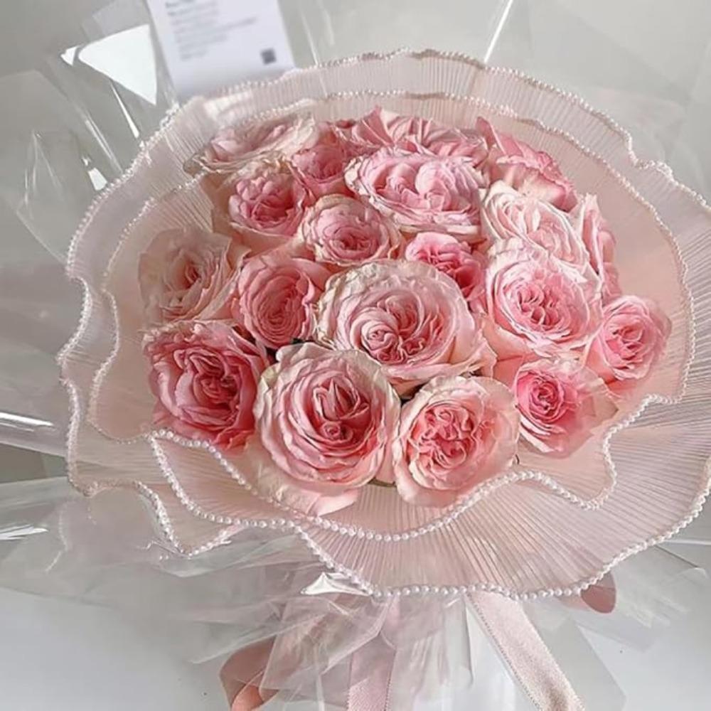 3 Pcs Pearl Edge Packaging Paper Flower Wrapping Mesh Yarn Bouquet Wrapping Yarn Gift Wrap Mesh Paper Florist Supplies