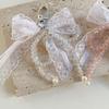 Y2K Aesthetic  Lace Bow Keychain Ins Sweet Bow Keyring Bag Pendant Delicate Backpack Hanging Decoration Gifts