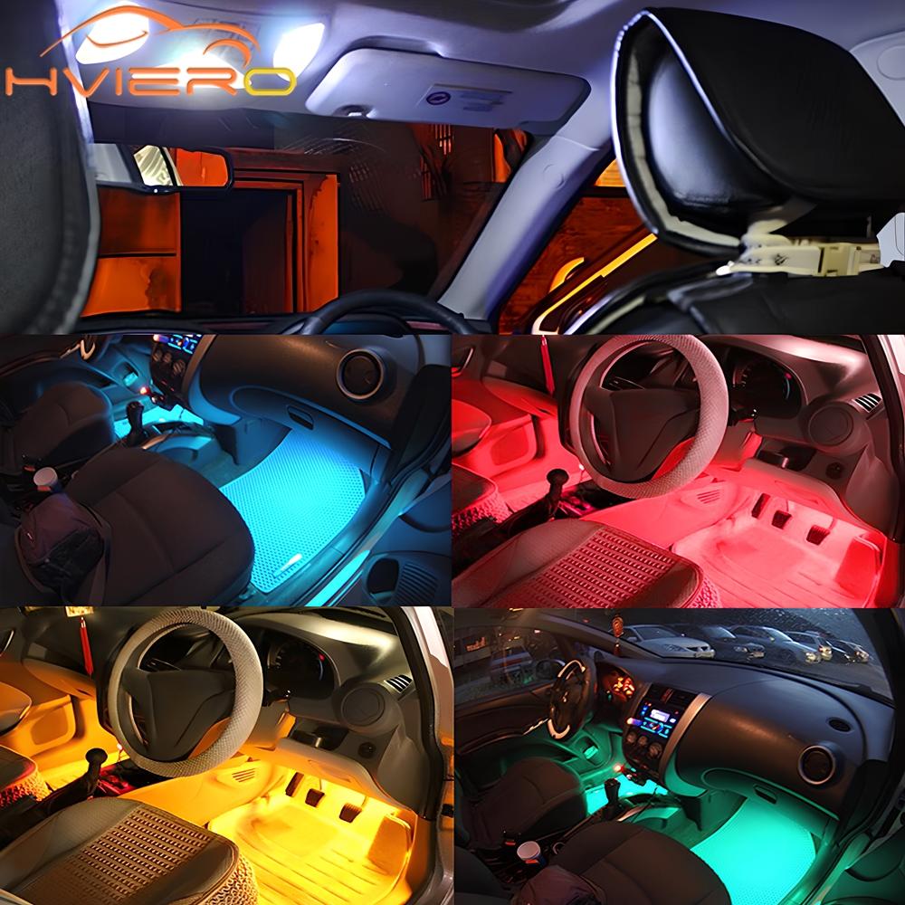 2X C5W Car Led RGB 5050 6SMD 31/36/39/41mm Festoon Dome Car Door Lights Automobile Remote Controller Colorful Reading Lamps Roof Atmosphere Bulbs