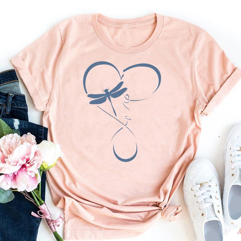 Футболка Верхняя одежда Повседневная Одуванчик Стрекоза Милая 90-е Короткий рукав Унисекс Принт Женская модная футболка FeUnisex Графическая футболка