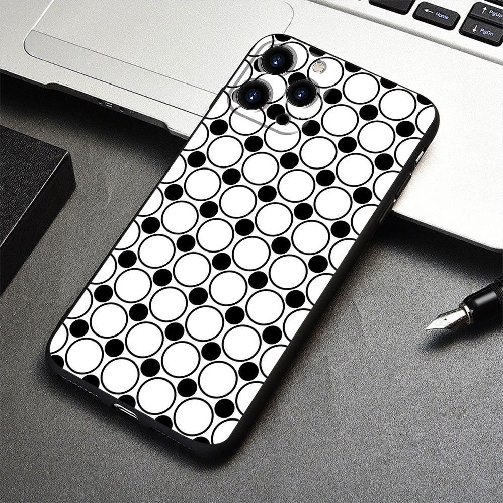 Для iPhone 7 12 14 8 Plus XR 13 Pro Max X 11 XS 5 6S 6 SE2022 5S SE2 Mini смартфон черный и белый горошек чехол для телефона