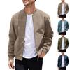 Autumn Solid Color Men's Zipper Jacket Casual Retro Long Sleeve Cardigan Coat