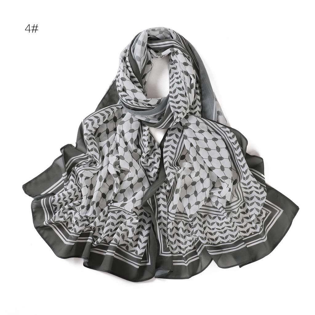 Women Scarf Plaid Print Hijab Soft Shawls and Wraps Female Foulard Designer Pashmina Bandana Muslim Headscarf