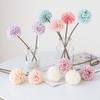 32cm Artificial Dandelion Flower Hydrangea Ball Silk Fake Flower Single Branch DIY Bouquet Home Party Desktop Wedding Decoration