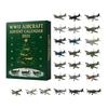 WWII Aircraft Advent Calendar 2025 24 Days Fighter Jets Ornaments Christmas Countdown Calendar Collectible Mini Warbirds Model for Collectors History