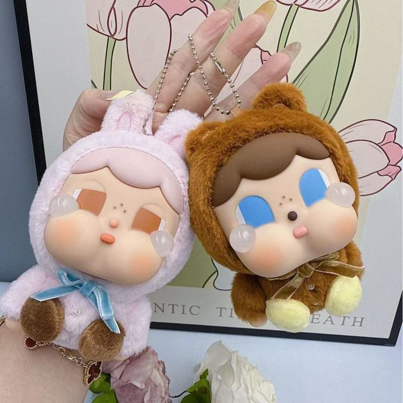 1 Piece Crybaby Animal Pendant Crybaby Crying Again Series Figures Sitting Plush Vinyl Face Doll Toy Bag Keychain Gift