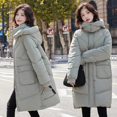 Зимнее пуховое пальто с защитой шеи, воротником-стойкой, утепленным капюшоном и карманами, застегивающаяся на молнию парка, ветрозащитная, сохраняющая тепло, повседневная верхняя одежда для холодной погоды, хлопок