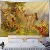 1 Мифологическая садовая сцена Гобелен 2D плоская печать Элегантный домашний декор Гобелен для спальни гостиной Очаровательный функциональный художественный