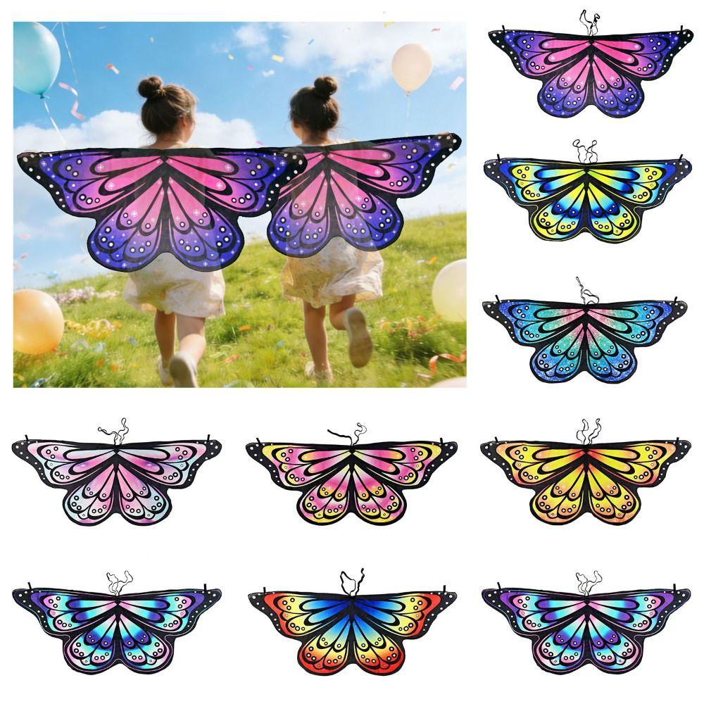 Colorful Butterfly Wings Costume Fancy Dress Cosplay Costume Fairy Shawl DIY Decorations Cape Butterfly Party Accessories