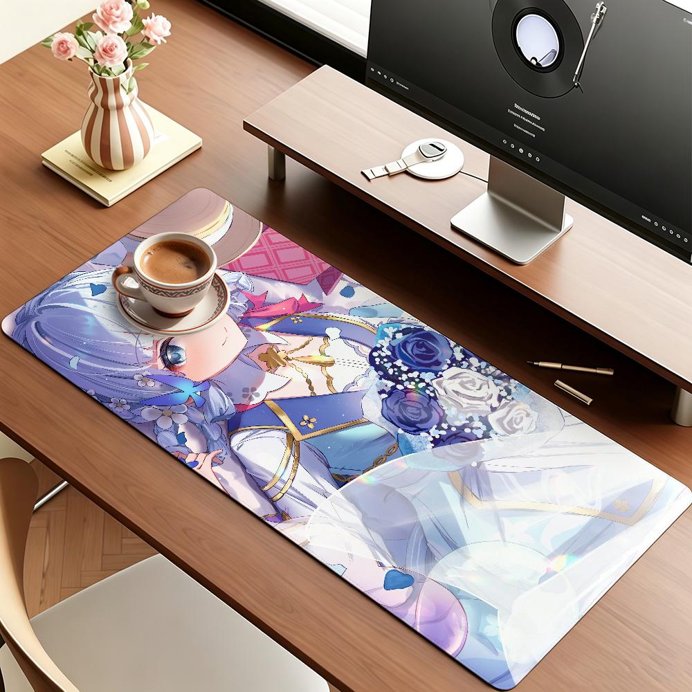 Game Genshin Impact Kamisato Ayaka Mouse Pad Anti Slip Rubber Edge Locked Thickened Laptop Gaming Desk Mat