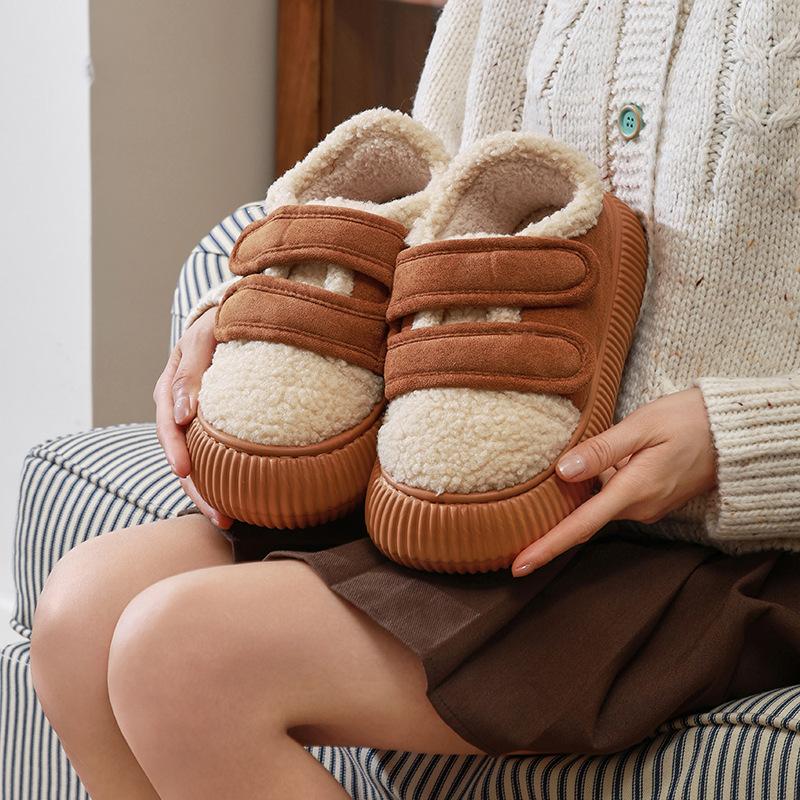 Женские домашние тапочки из флиса на платформе, удобные, пушистые, с подкладкой из искусственного меха, домашние тапочки, зимние, теплые, для дома и улицы, для женщин