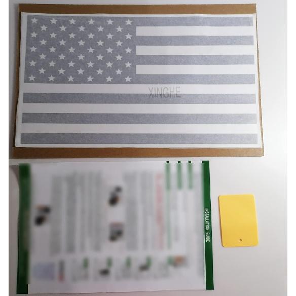 Xinghe for Chevy Colorado GMC Canyon 2015-2024 Rear Middle Window n Flag Decal, Matte Black  Flag Vinyl Sticker for Truck Back Center Sliding Window