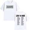 O-Oasis Live 25 Tour Футболки Мужские Женские Повседневные Хлопковые Футболки Высокого Качества Подарок для Британских Поклонников Футболка с Коротким Рукавом Уличная Одежда
