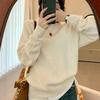Solid Pullover Sweater Loose Female 2023 Casual Inner Layer Knit Crew Neck Commuter Bottom Women Autumn Sweater Pullover Female