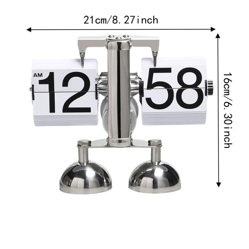 Mechanical Vintage Metal Clock Nordic Style Page Turning Clock Automatic Flip Clock Desktop