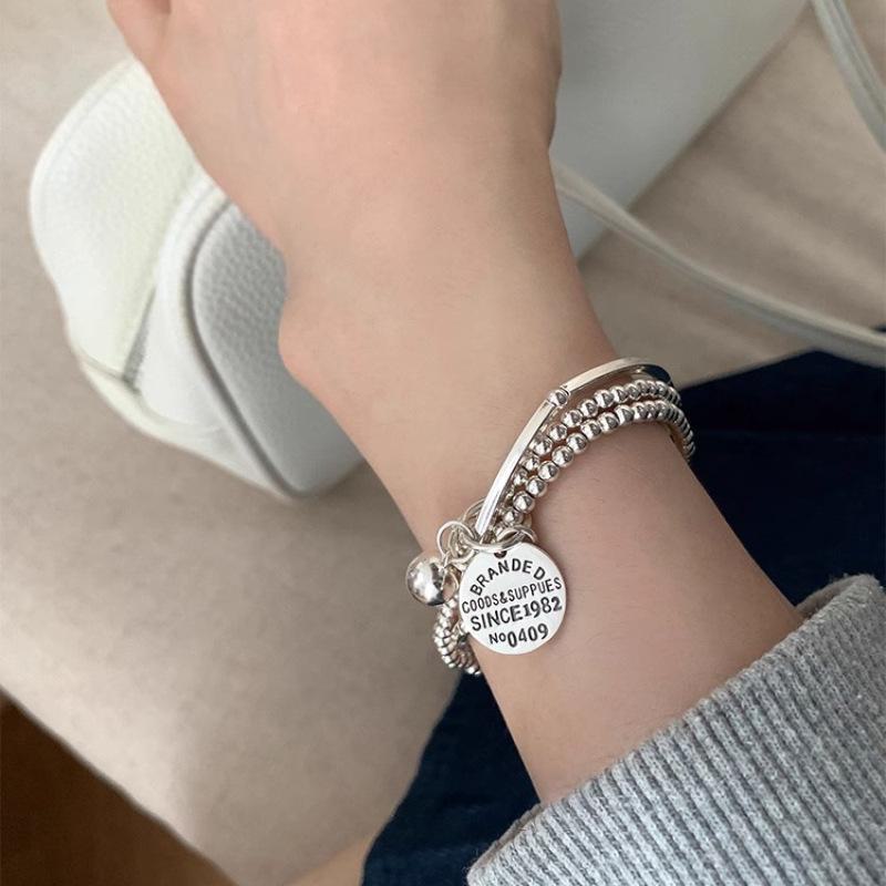 Корейский трехслойный круглый браслет с подвеской: Женская мода, легкая роскошь и изысканный дизайн