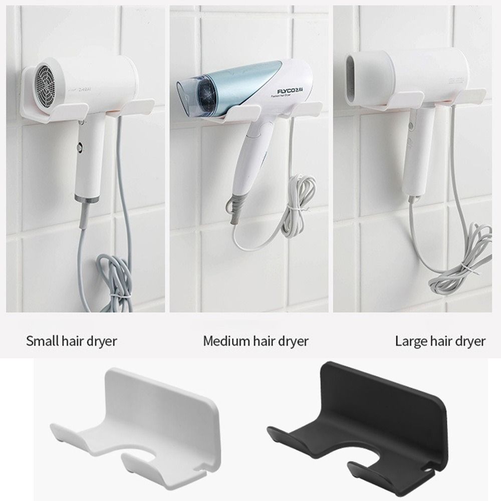 Аксессуары Держатель для фена Сушилка для волос Подставка для хранения Пластиковая полка для хранения Самоклеящиеся полки