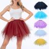 Women Tulle Skirt 50s Tutu Petticoat Elastic Waist Short Ballet Crinoline Petticoat Carnival Costume Underskirt