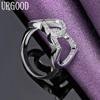 925 Sterling Silver Double Heart AAA Zircon Ring Fashion Jewelry