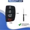 3 шт. Замена накладки кнопки брелока подходит для Hyundai Santa Fe Sonata Sport 2018 2017 2016 2015 2014 2013 Бесключевой доступ Пульт дистанционного управления Автомобильный ключ
