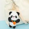 Adorable Panda Plush Keychain With Fruity Backpack Charm Premium Mink Fur Cute Animal Toy