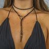 Gothic Rivet Pendant Necklace: Exaggerated Multi-Strand Acrylic Beaded Clavicle Chain for Women