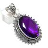 Аметист Драгоценный камень Ручная работа 925 Стерлинговое серебро Ювелирное изделие Подвеска 2.13" b1N92