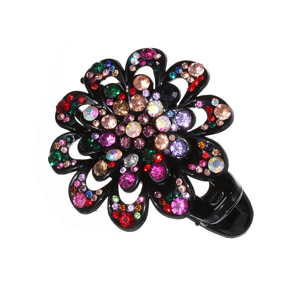 Гибкие аксессуары для головных уборов, заколки для волос со стразами, заколка для волос «ласточкин хвост», заколки в виде утконоса, хрустальный цветок