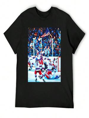 Футболка Miracle On Ice Кастомная Эстетичная Одежда Роскошная Футболка Животный Принт Для Мальчиков Унисекс Хлопковая Футболка