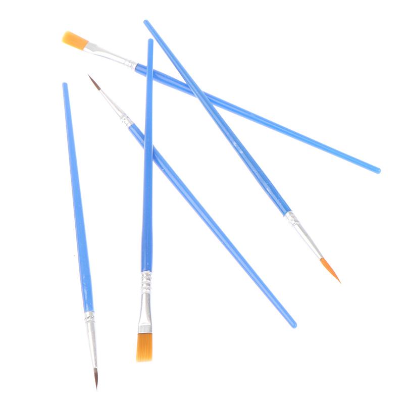 50Pcs Flat Paint Brush With Nylon Bristles Small Brushes In Bulk For Detail Painting