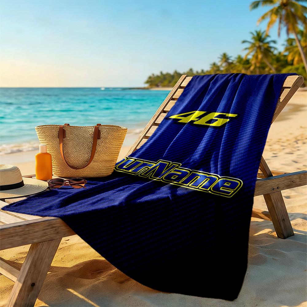 Doctor46 Customize Text Beach Towel Super Soft Absorbent Ideal For Travel Outdoor Swim Pool Yoga Surf Camping Hiking Gym Gift Holiday