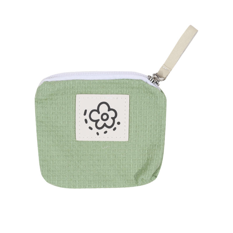 1 шт. Милый простой вафельный кошелек для ключей, помады, кошелек для карточек, чехол, модный женский кошелек на молнии с принтом