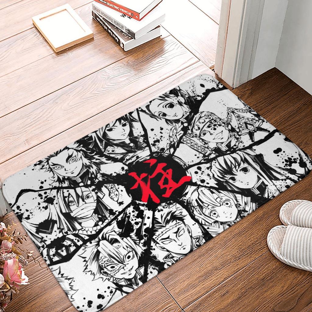 Demon Slayer Floor Door Bathroom Kitchen Mats Anti-Slip Indoor Doormat Garage Entrance Rug Carpet Footpad