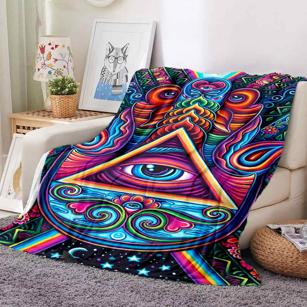 Psychedelic Eye Flannel Blanket Throw Blanket Soft Warm Sofa Bed Camping Car home Decor Unique Christmas Gift C93030