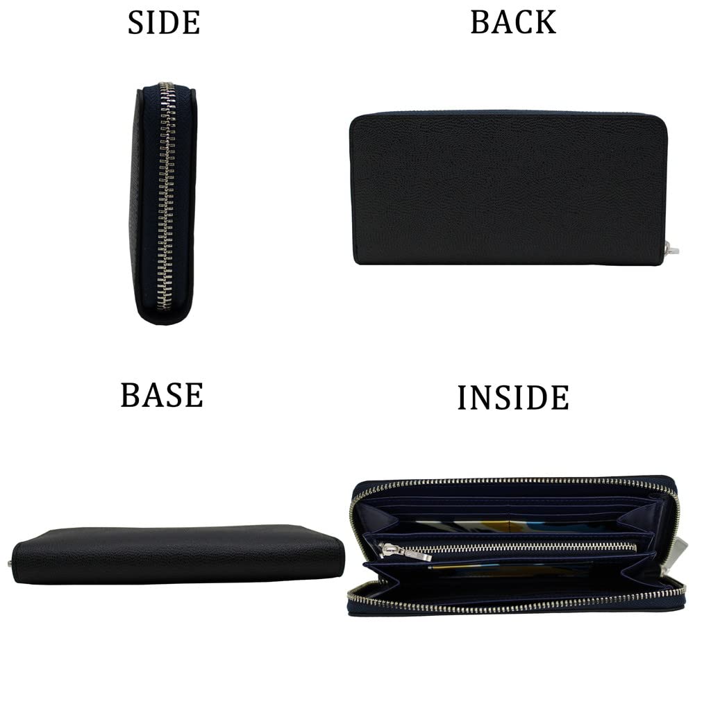 Длинный кошелек на круговой молнии LANVIN en Bleu, Черный, 19,5x9,5x2,5