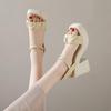 Small Thick Heel High Heel Sandals Trendy Summer Wear High Sense Fairy Wind Open Toe Word Roman Women'S Shoes