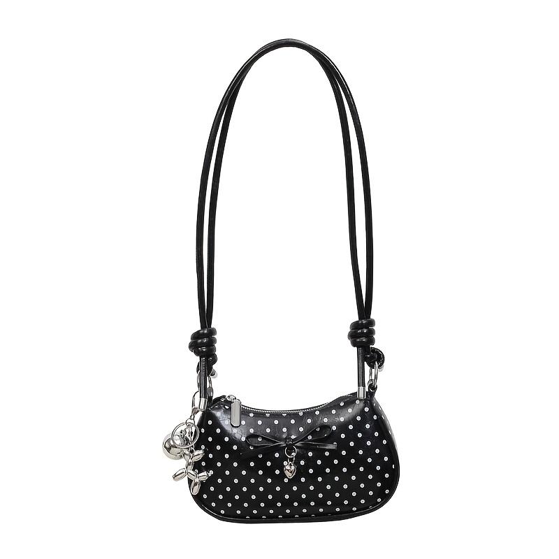 Women's crossbody bag, comes with a pendant. Crescent-shaped shoulder bag, suitable for daily wear, shopping, and dates, sweet and cool style.