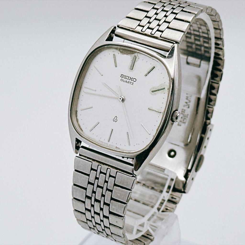 Б/у Винтажные Мужские Часы SEIKO Chariot Квадратные Тонкие Классические Старый Белый Циферблат