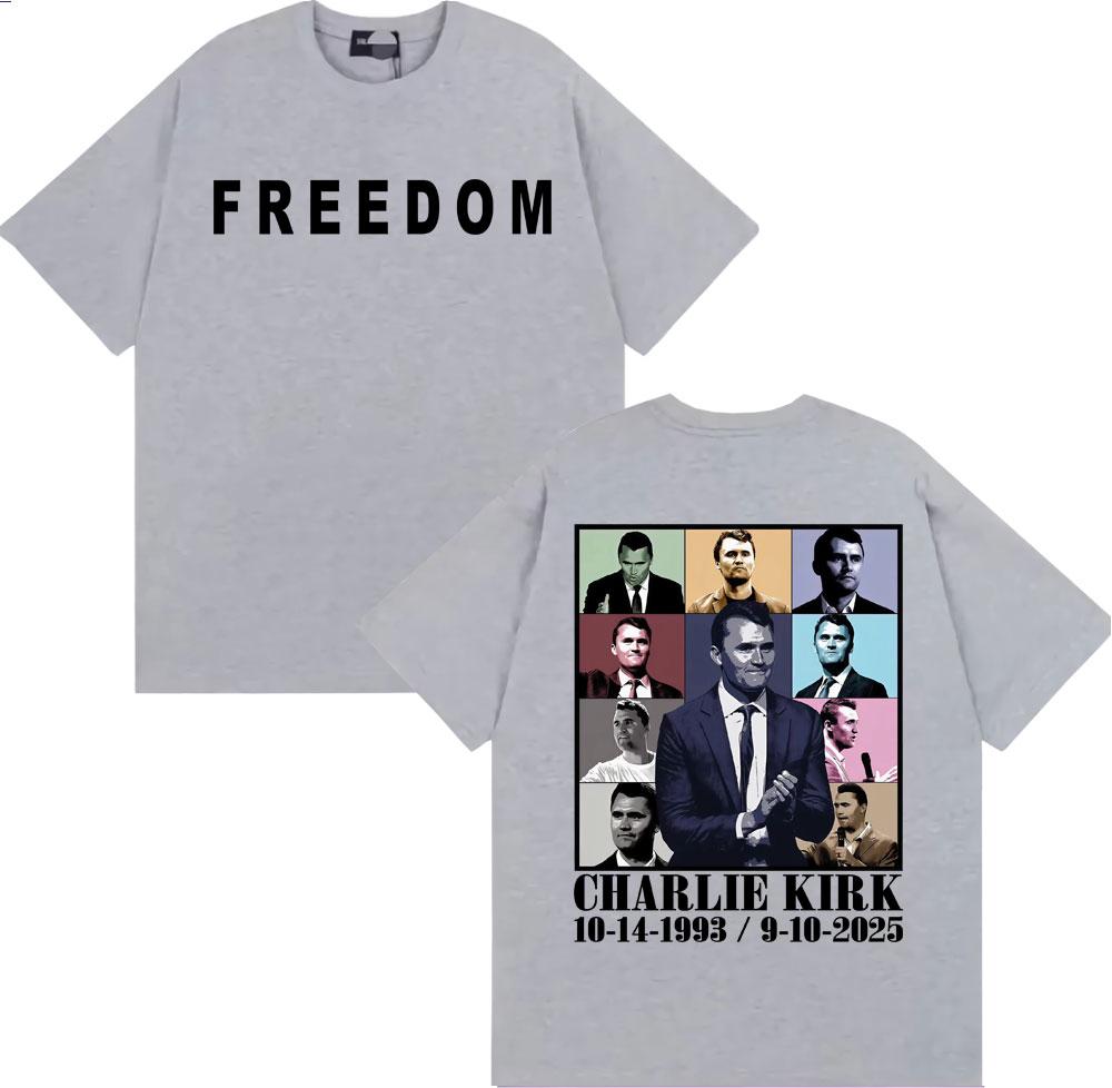 Justice for Charlie Kirk Memorial Freedom Tshirt Unisexs Clothing Fashion High Street Trend T Shirts Cotton Comfort Casual Tshirt