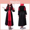 Enchanting Kids Girls Queen Costume Lace Up Witch Dress For Halloween Cosplay