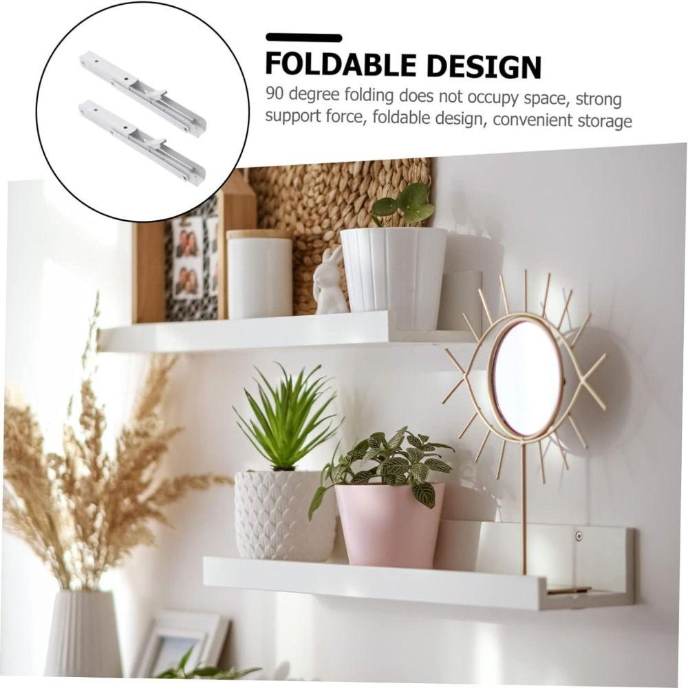 2 шт. Сверхпрочные складные кронштейны для полок L-образная треугольная подставка Защищенный от ржавчины опорный стержень Дом