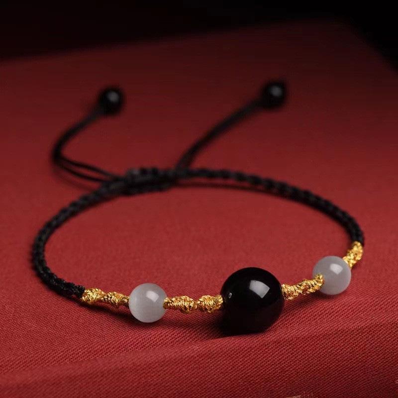 2025 Retro Chinese Camellia Braided Bracelet: Elegant, Ethnic-Style Design for Women