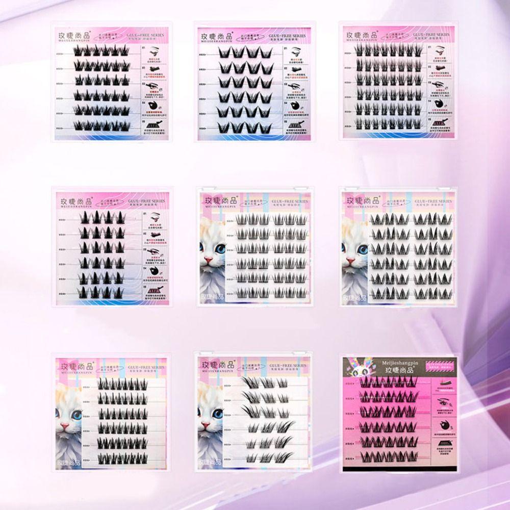 Soft Self-adhesive False Eyelashes DIY Segmented Eyelashes Bundles Glue-Free Fake Lashes  Make Up