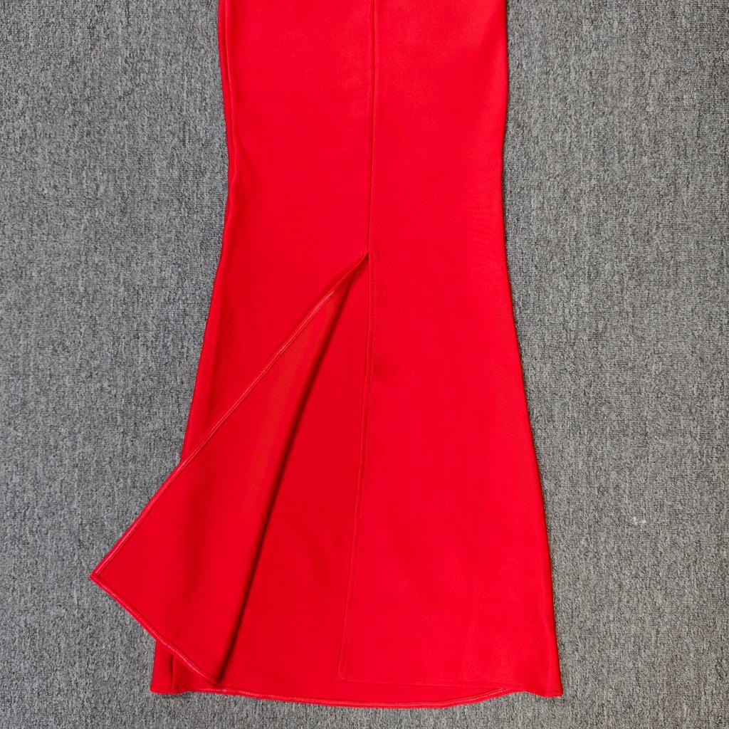 Элегантное вечернее платье с кристаллами, облегающее - Европейский и американский стиль